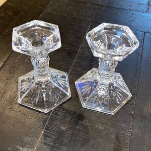 Shannon Crystal Tapered Candle Clear Holders​​​​​​​